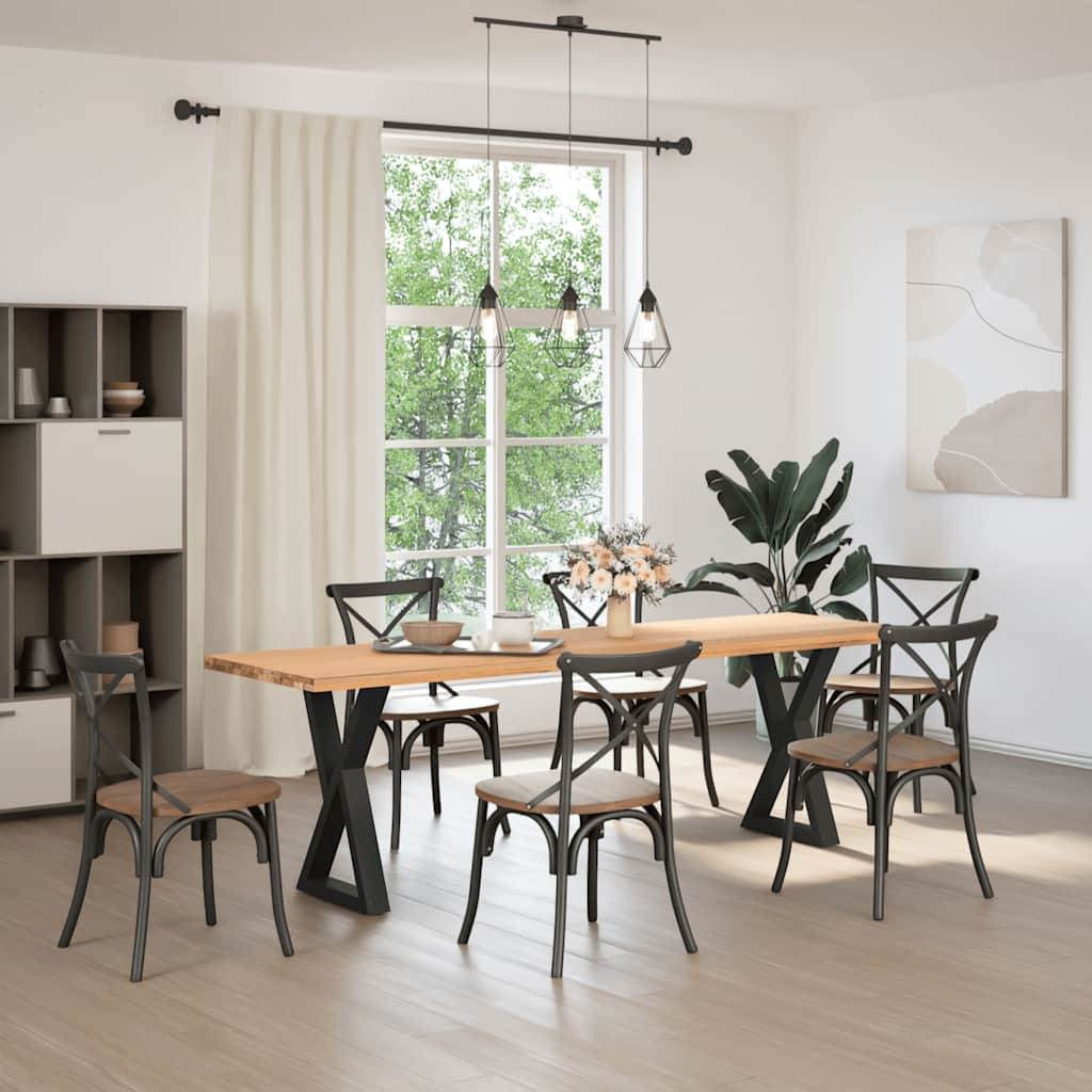 Eettafelpoten 2 st 50x(72-73,3) cm staal zwart is nu te koop bij PeponiXL, paradijselijk wonen!