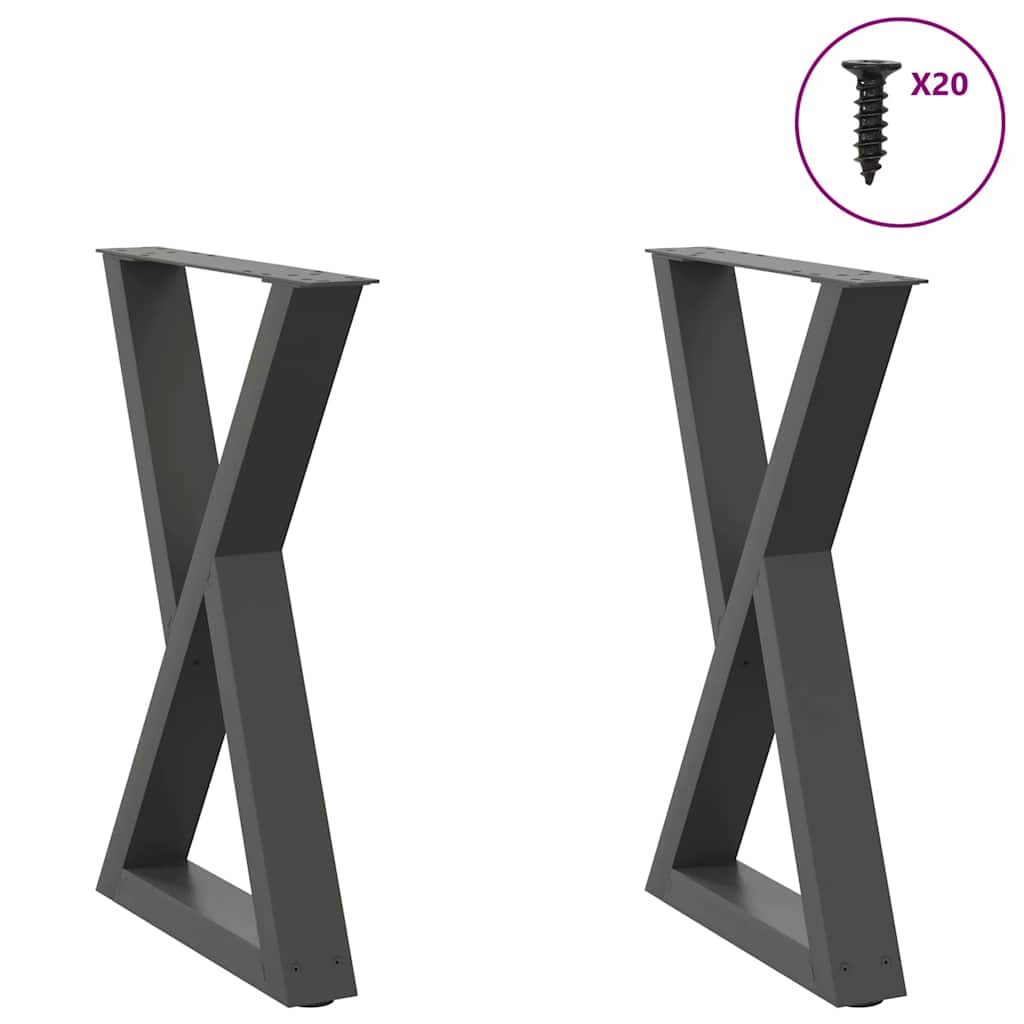 Eettafelpoten 2 st 50x(72-73,3) cm staal antraciet is nu te koop bij PeponiXL, paradijselijk wonen!