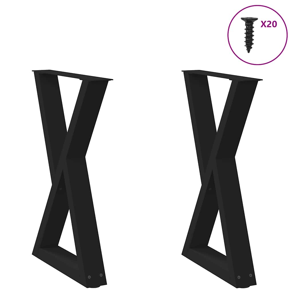 Eettafelpoten 2 st 60x(72-73,3) cm staal zwart is nu te koop bij PeponiXL, paradijselijk wonen!