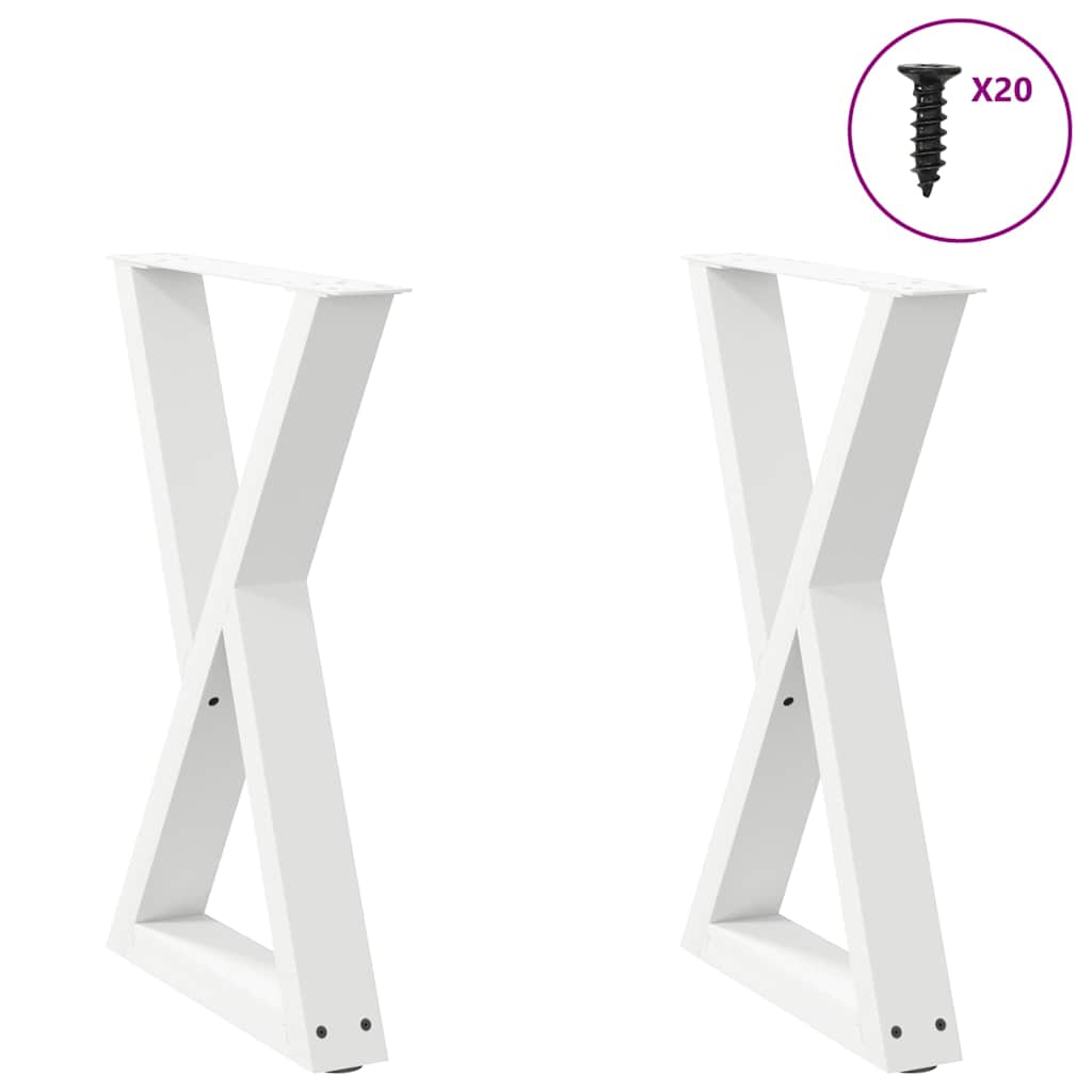 Eettafelpoten 2 st 60x(72-73,3) cm staal wit is nu te koop bij PeponiXL, paradijselijk wonen!