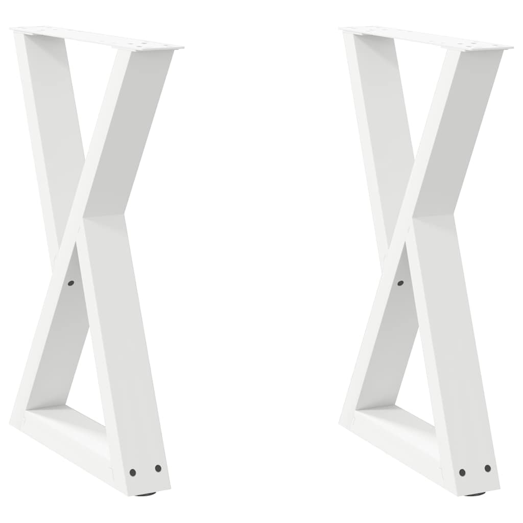 Eettafelpoten 2 st 60x(72-73,3) cm staal wit is nu te koop bij PeponiXL, paradijselijk wonen!