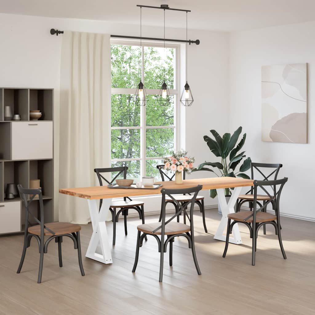 Eettafelpoten 2 st 60x(72-73,3) cm staal wit is nu te koop bij PeponiXL, paradijselijk wonen!