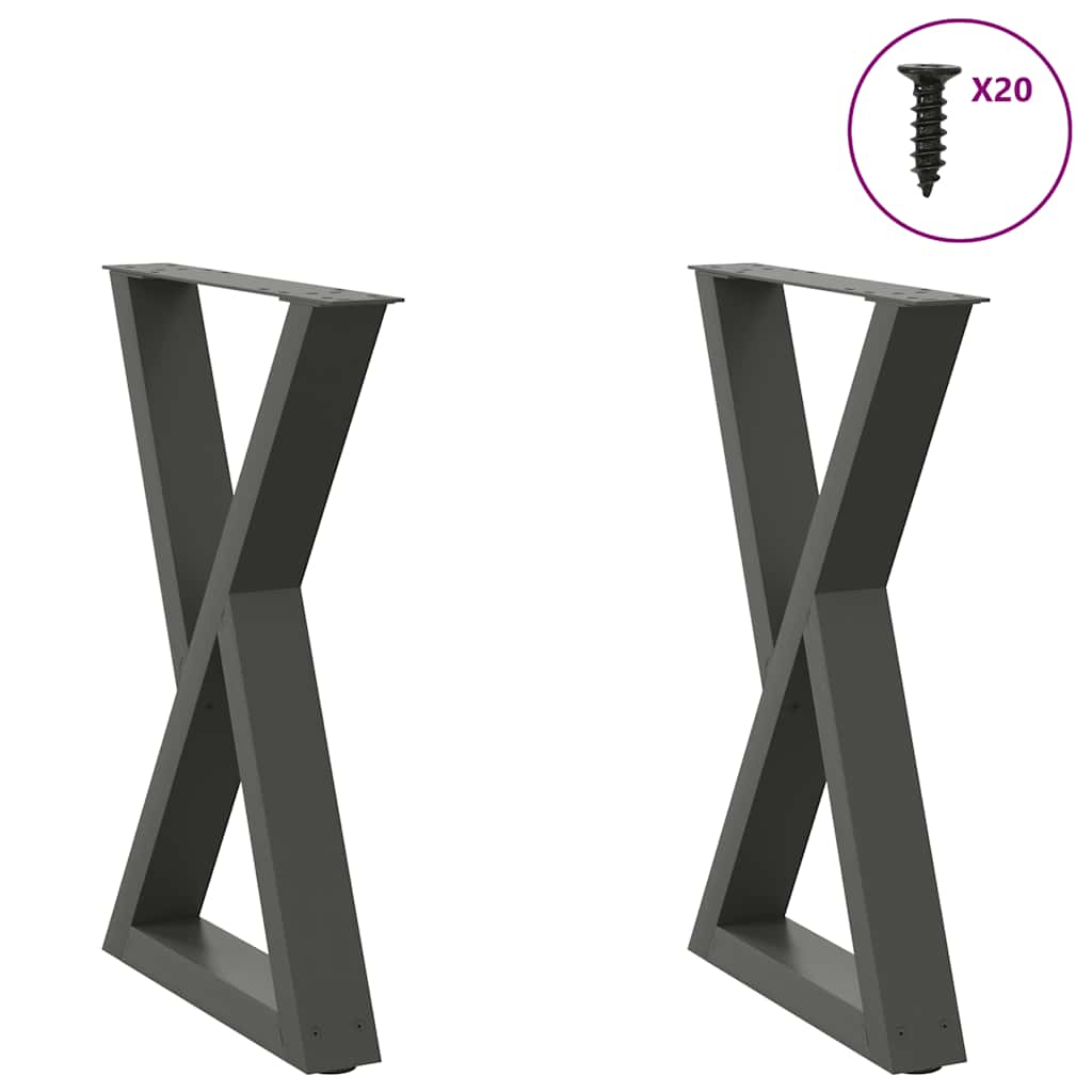 Eettafelpoten 2 st 60x(72-73,3) cm staal antraciet is nu te koop bij PeponiXL, paradijselijk wonen!