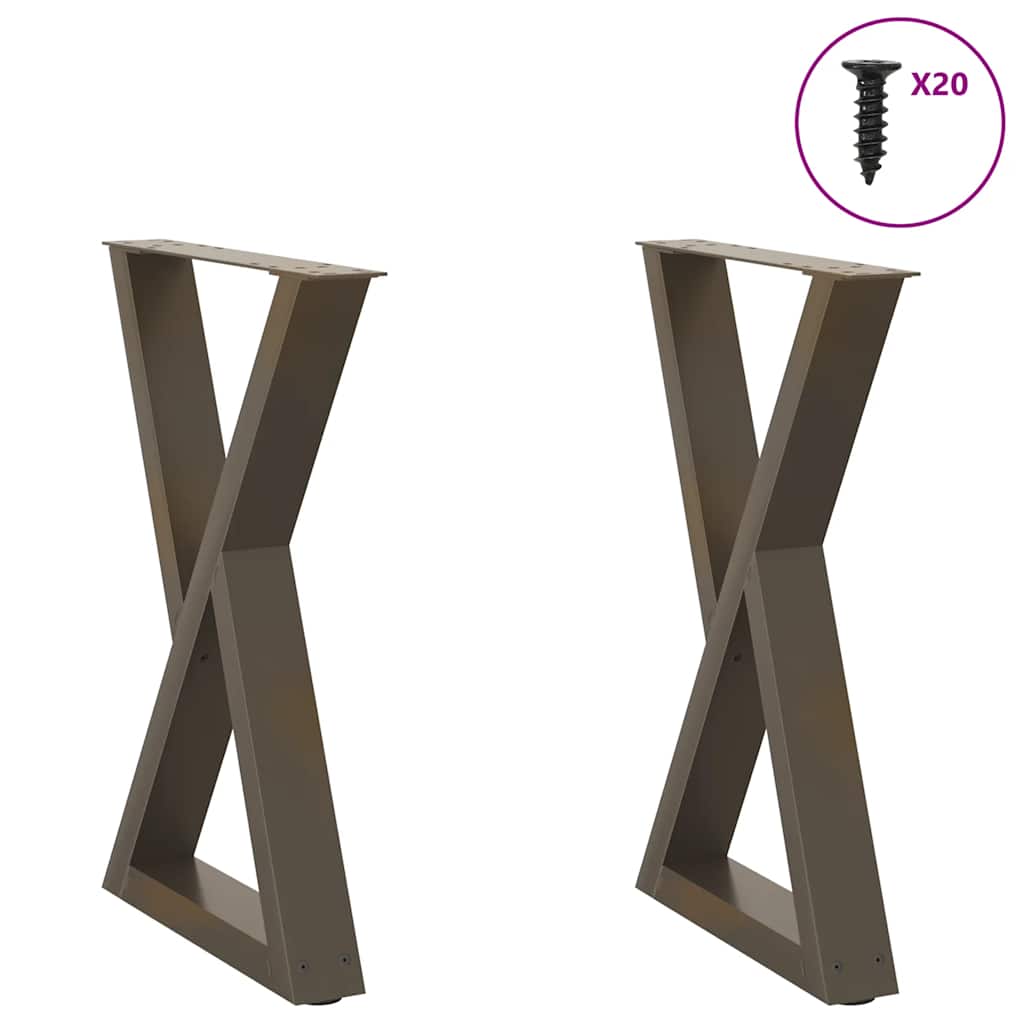 Eettafelpoten 2 st 60x(72-73,3) cm staal naturel is nu te koop bij PeponiXL, paradijselijk wonen!