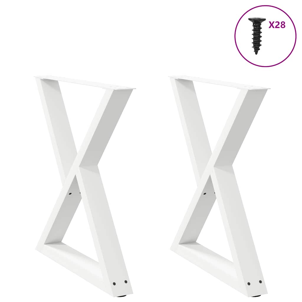 Eettafelpoten 2 st 70x(72-73,3) cm staal wit is nu te koop bij PeponiXL, paradijselijk wonen!