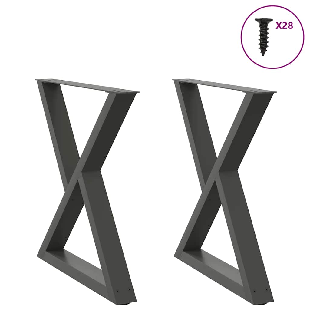 Eettafelpoten 2 st 70x(72-73,3) cm staal antraciet is nu te koop bij PeponiXL, paradijselijk wonen!