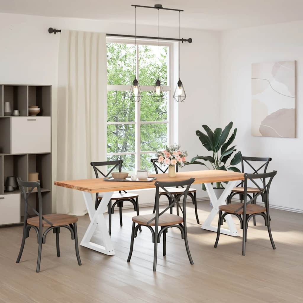 Eettafelpoten 2 st 80x(72-73,3) cm staal wit is nu te koop bij PeponiXL, paradijselijk wonen!