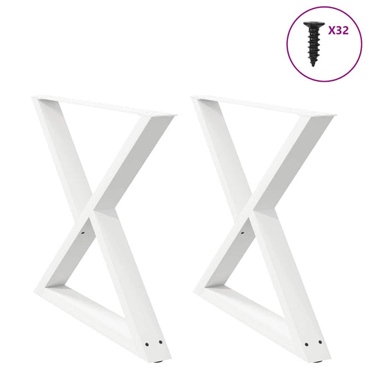 Eettafelpoten 2 st 90x(72-73,3) cm staal wit is nu te koop bij PeponiXL, paradijselijk wonen!
