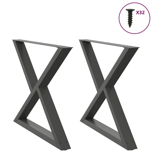 Eettafelpoten 2 st 90x(72-73,3) cm staal antraciet is nu te koop bij PeponiXL, paradijselijk wonen!