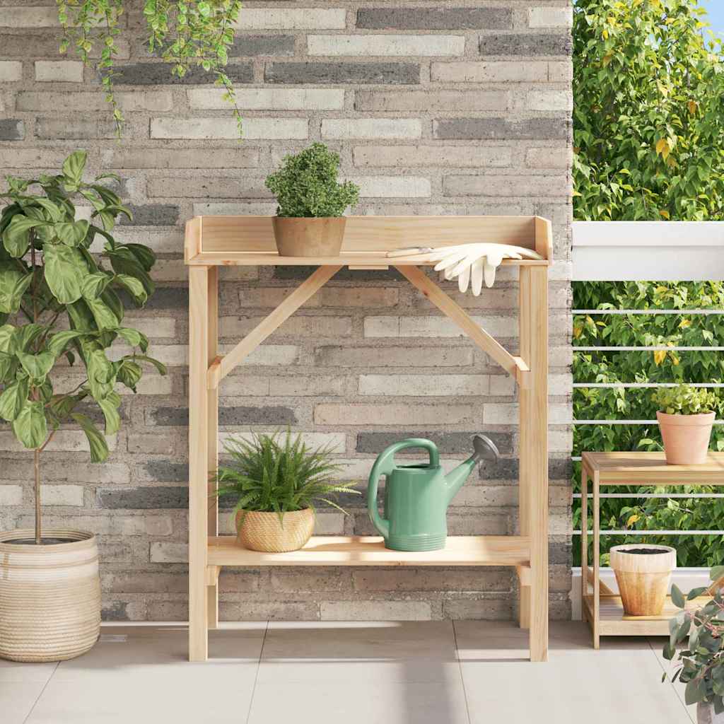 Planttafel met plank Naturel 75 x 40 x 90 cm Stevig vurenhout is nu te koop bij PeponiXL, paradijselijk wonen!