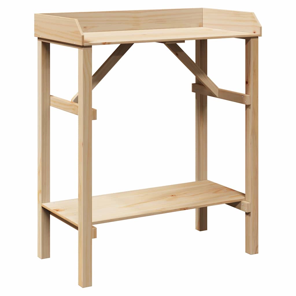 Planttafel met plank Naturel 75 x 40 x 90 cm Stevig vurenhout is nu te koop bij PeponiXL, paradijselijk wonen!