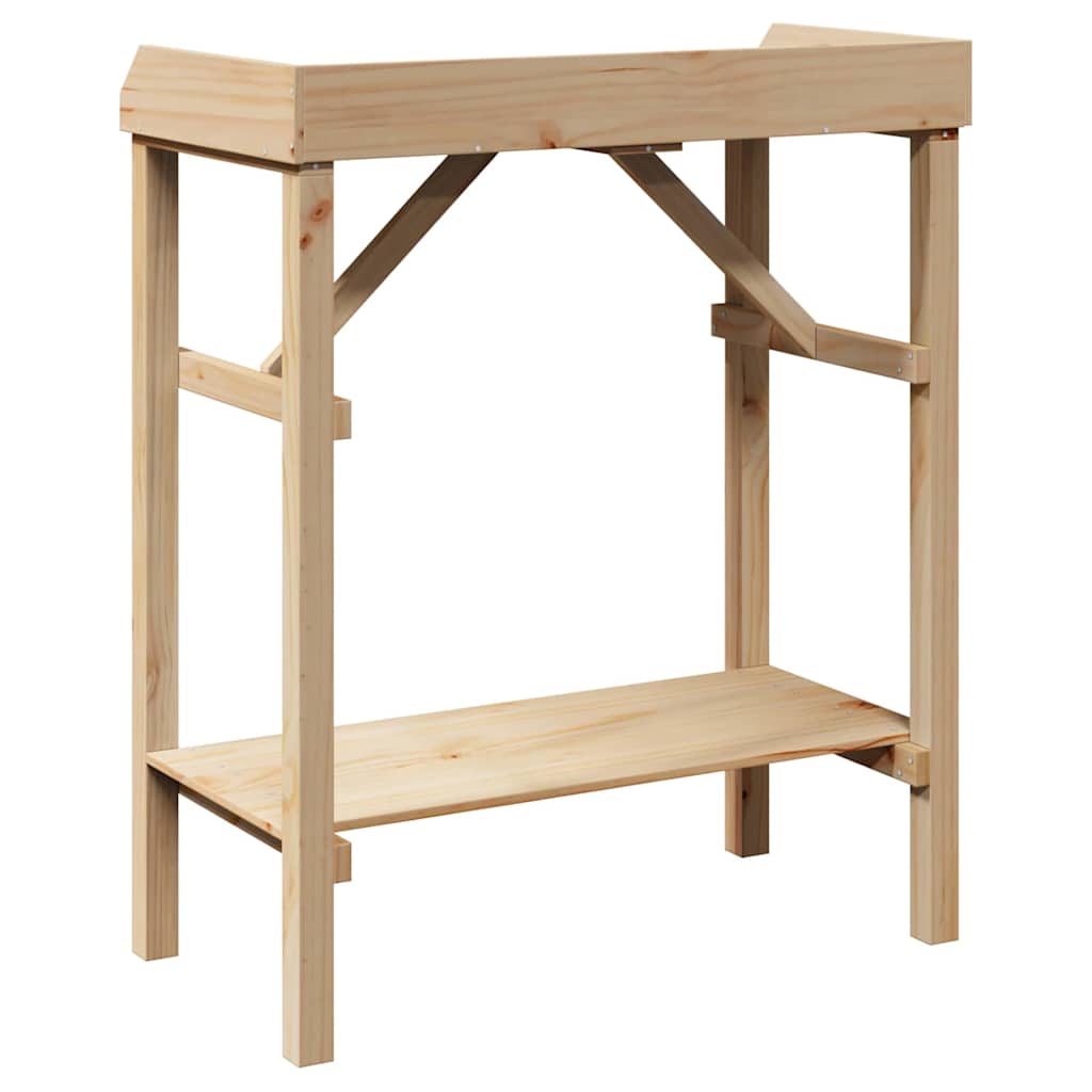 Planttafel met plank Naturel 75 x 40 x 90 cm Stevig vurenhout is nu te koop bij PeponiXL, paradijselijk wonen!