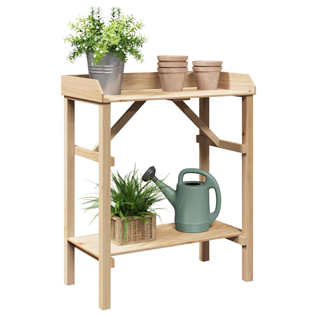 Planttafel met plank Naturel 75 x 40 x 90 cm Stevig vurenhout is nu te koop bij PeponiXL, paradijselijk wonen!