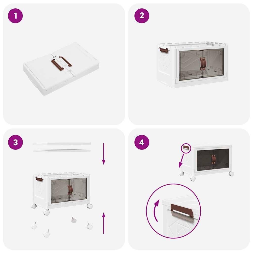 Opbergbox stapelbaar met wielen 28 L 48,5x29,5x33 cm is nu te koop bij PeponiXL, paradijselijk wonen!