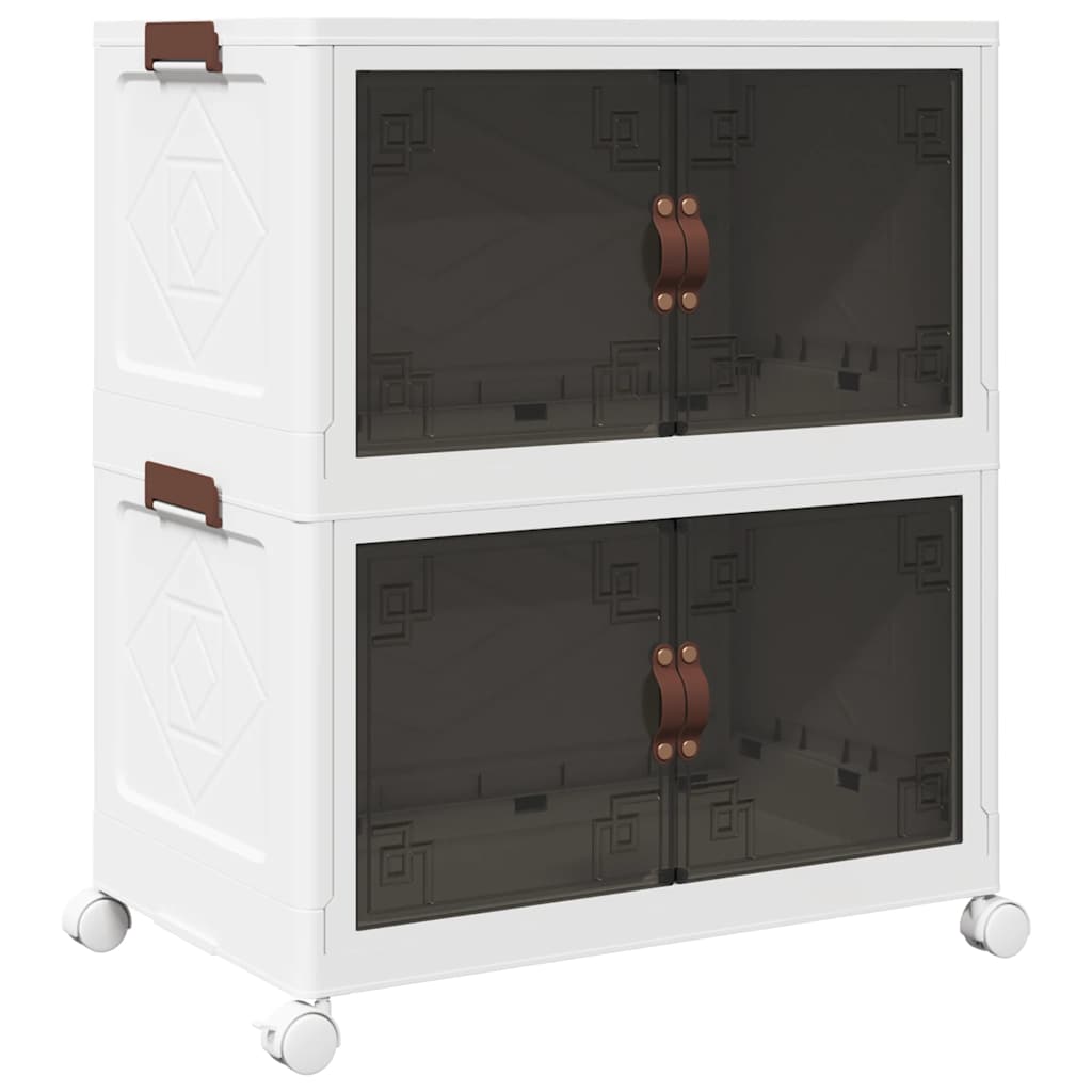 Opbergbox stapelbaar met wielen 2-laags 75 L 64x40x76 cm is nu te koop bij PeponiXL, paradijselijk wonen!