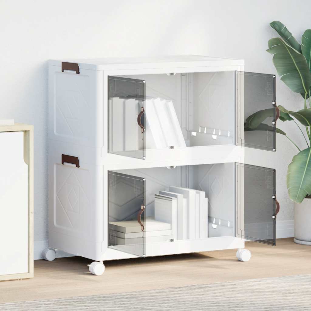Opbergbox stapelbaar met wielen 2-laags 75 L 64x40x76 cm is nu te koop bij PeponiXL, paradijselijk wonen!