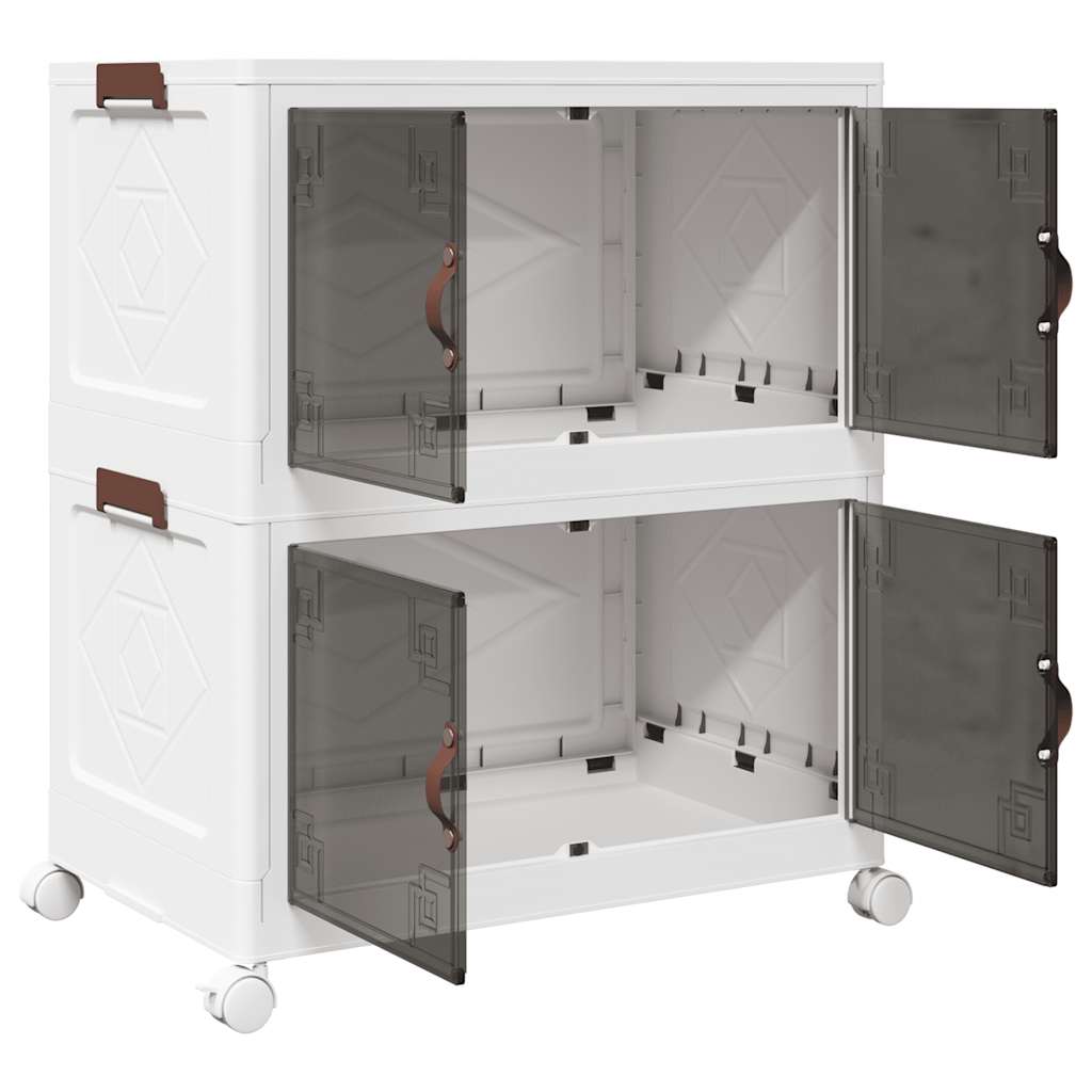 Opbergbox stapelbaar met wielen 2-laags 75 L 64x40x76 cm is nu te koop bij PeponiXL, paradijselijk wonen!