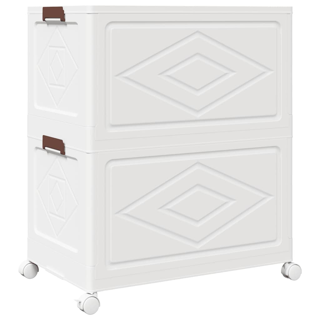 Opbergbox stapelbaar met wielen 2-laags 75 L 64x40x76 cm is nu te koop bij PeponiXL, paradijselijk wonen!