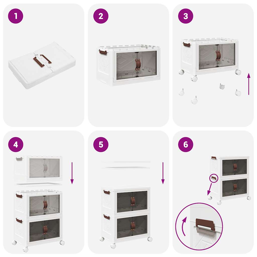 Opbergbox stapelbaar met wielen 2-laags 75 L 64x40x76 cm is nu te koop bij PeponiXL, paradijselijk wonen!