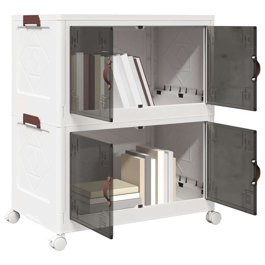 Opbergbox stapelbaar met wielen 2-laags 75 L 64x40x76 cm is nu te koop bij PeponiXL, paradijselijk wonen!