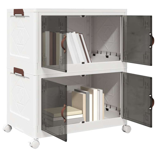 Opbergbox stapelbaar met wielen 2-laags 75 L 64x40x76 cm is nu te koop bij PeponiXL, paradijselijk wonen!