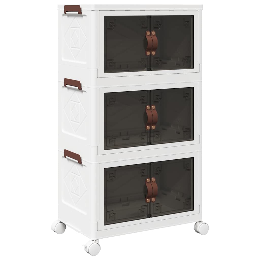 Opbergbox stapelbaar met wielen 3-laags 28 L 48,5x29,5x86 cm is nu te koop bij PeponiXL, paradijselijk wonen!