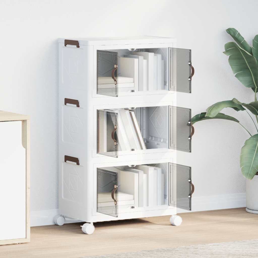 Opbergbox stapelbaar met wielen 3-laags 28 L 48,5x29,5x86 cm is nu te koop bij PeponiXL, paradijselijk wonen!