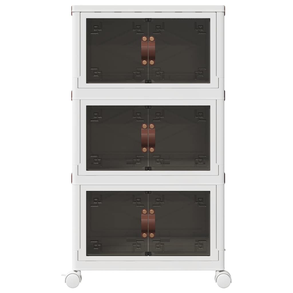 Opbergbox stapelbaar met wielen 3-laags 28 L 48,5x29,5x86 cm is nu te koop bij PeponiXL, paradijselijk wonen!