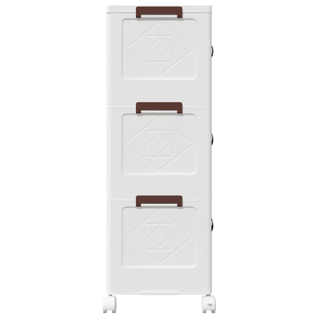 Opbergbox stapelbaar met wielen 3-laags 28 L 48,5x29,5x86 cm is nu te koop bij PeponiXL, paradijselijk wonen!