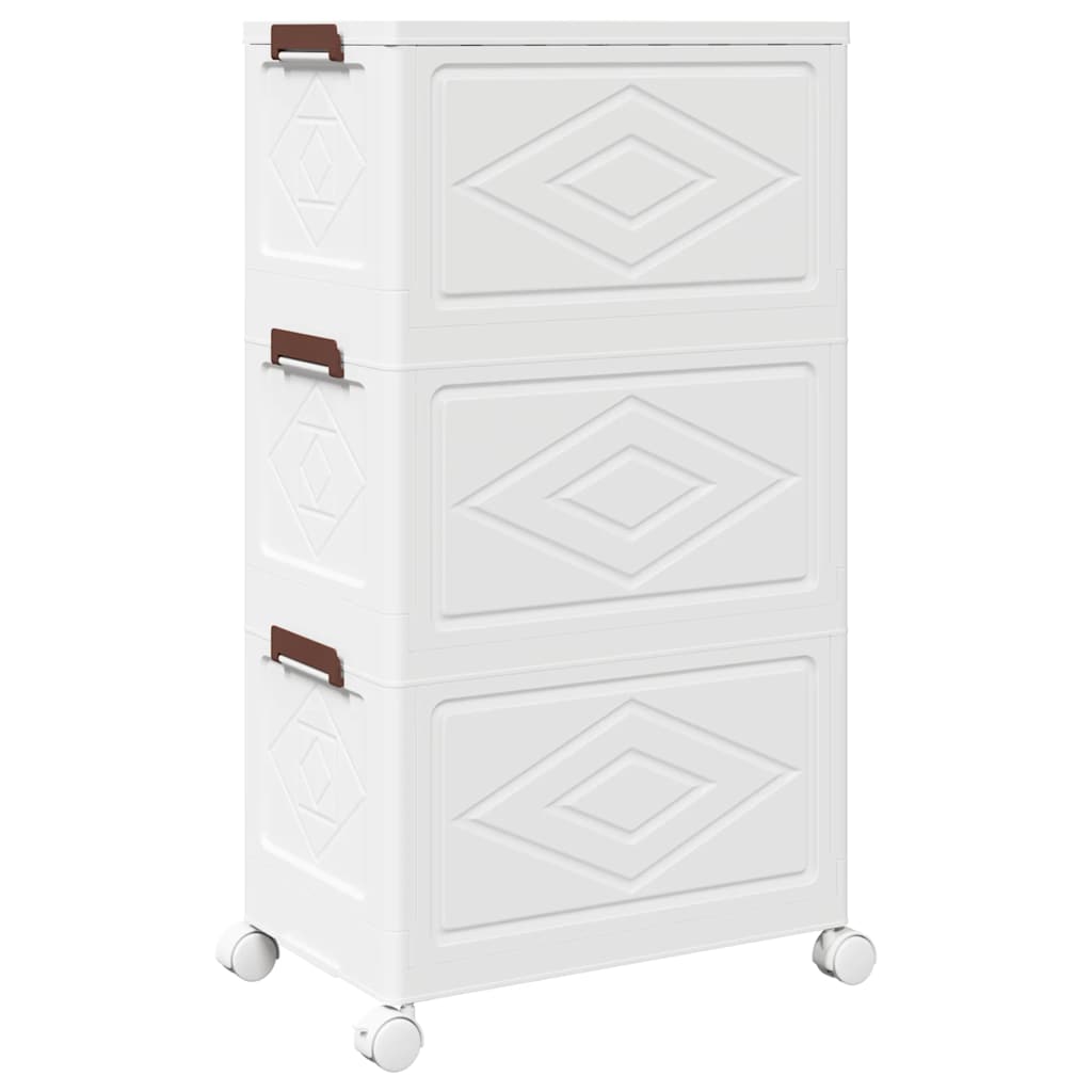 Opbergbox stapelbaar met wielen 3-laags 28 L 48,5x29,5x86 cm is nu te koop bij PeponiXL, paradijselijk wonen!