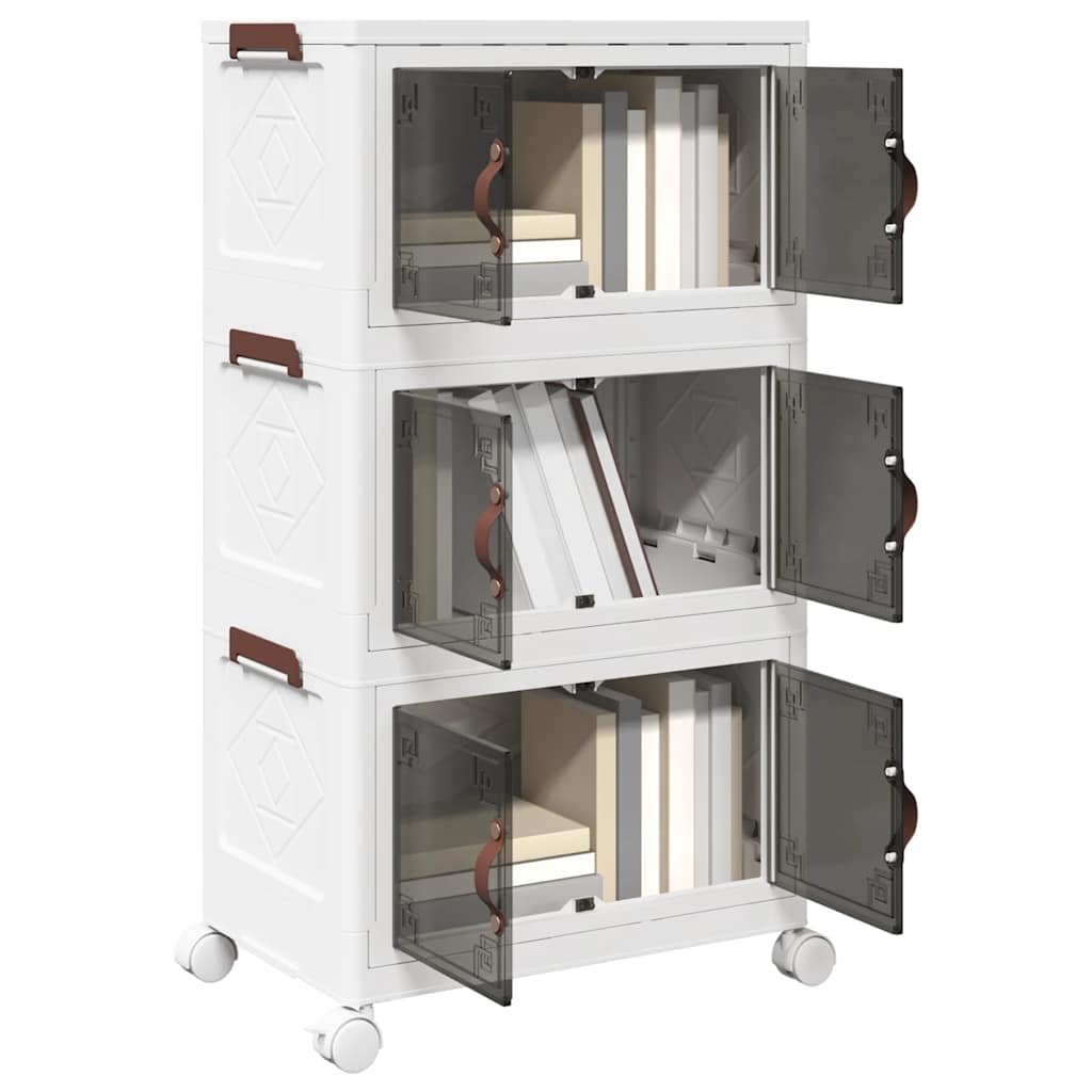 Opbergbox stapelbaar met wielen 3-laags 28 L 48,5x29,5x86 cm is nu te koop bij PeponiXL, paradijselijk wonen!