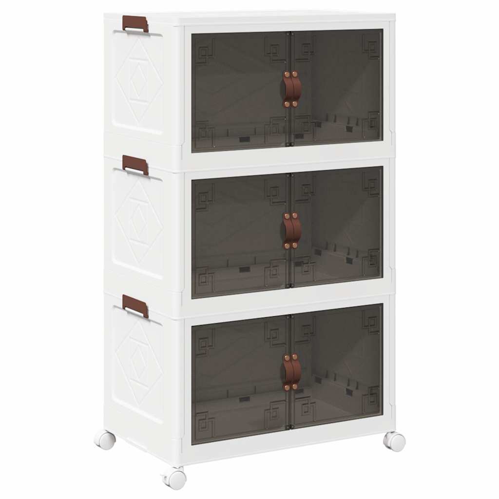 Opbergbox stapelbaar met wielen 3-laags 75 L 64x39,5x110,5 cm is nu te koop bij PeponiXL, paradijselijk wonen!