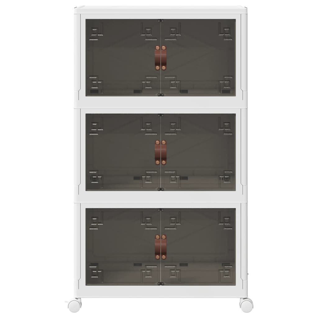 Opbergbox stapelbaar met wielen 3-laags 75 L 64x39,5x110,5 cm is nu te koop bij PeponiXL, paradijselijk wonen!