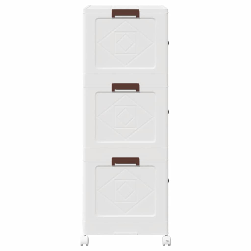 Opbergbox stapelbaar met wielen 3-laags 75 L 64x39,5x110,5 cm is nu te koop bij PeponiXL, paradijselijk wonen!