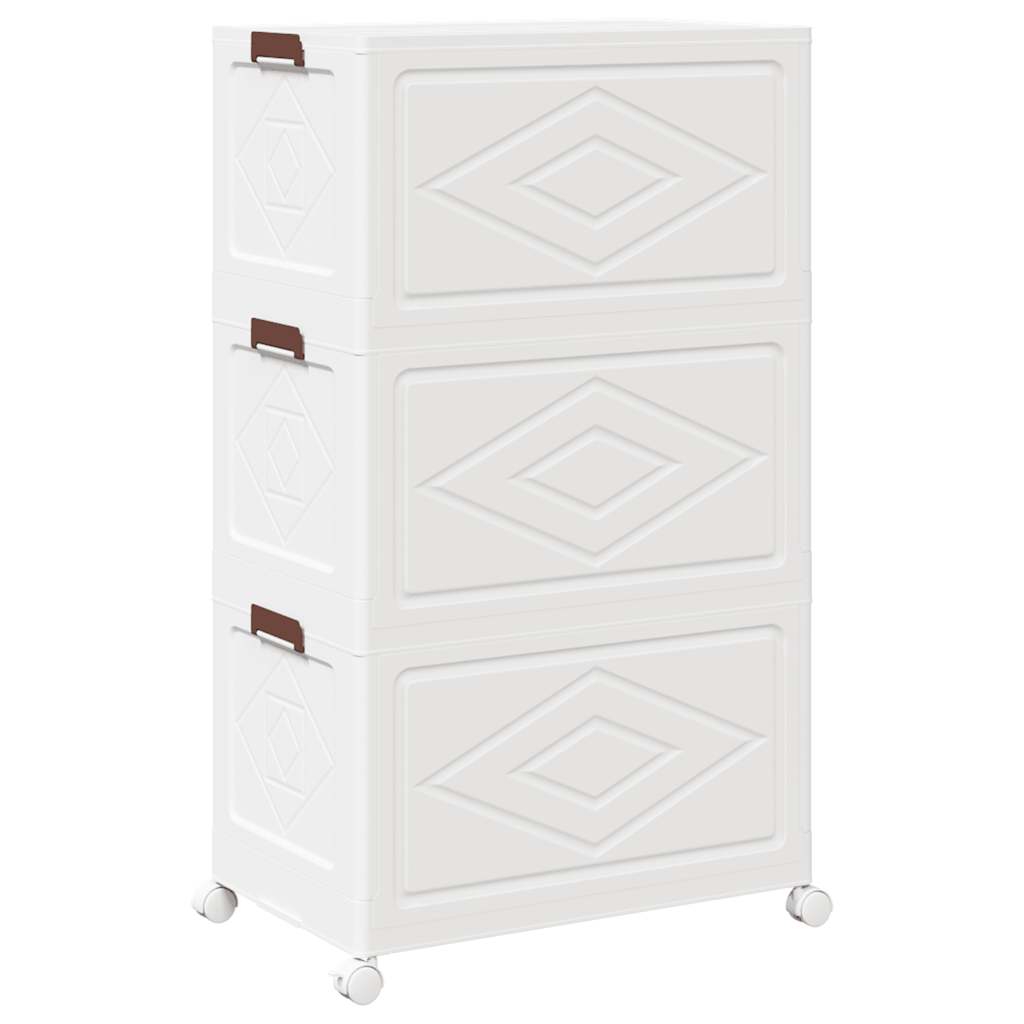 Opbergbox stapelbaar met wielen 3-laags 75 L 64x39,5x110,5 cm is nu te koop bij PeponiXL, paradijselijk wonen!