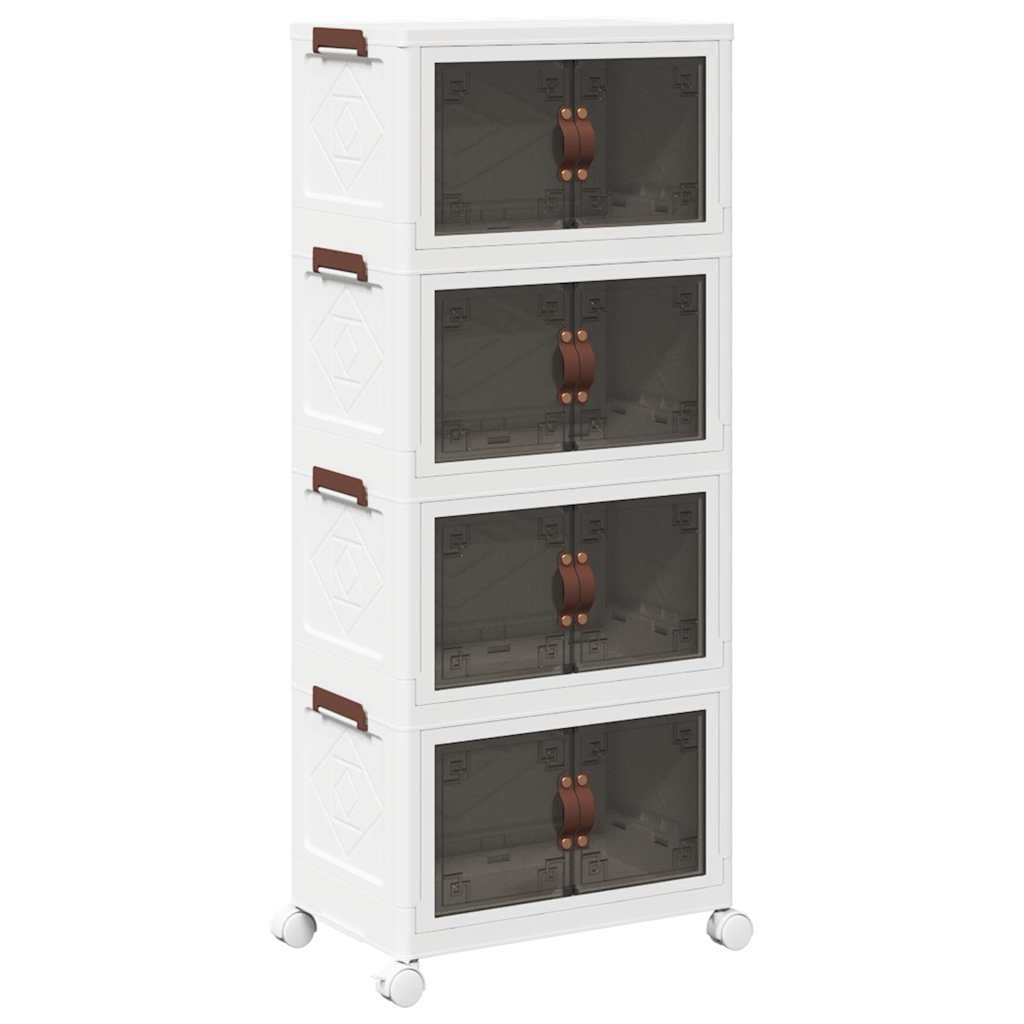 Opbergbox stapelbaar met wielen 4-laags 28 L 48x29,5x112,5 cm is nu te koop bij PeponiXL, paradijselijk wonen!