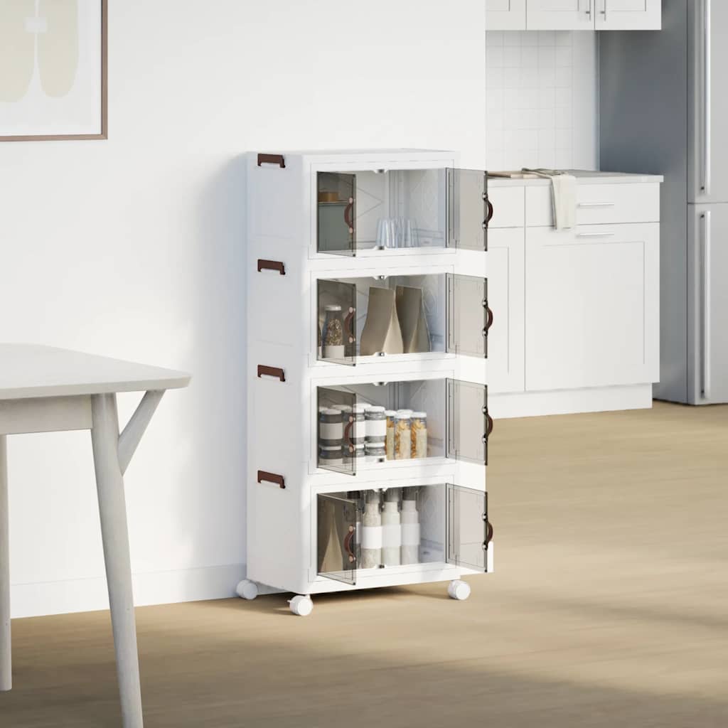 Opbergbox stapelbaar met wielen 4-laags 28 L 48x29,5x112,5 cm is nu te koop bij PeponiXL, paradijselijk wonen!
