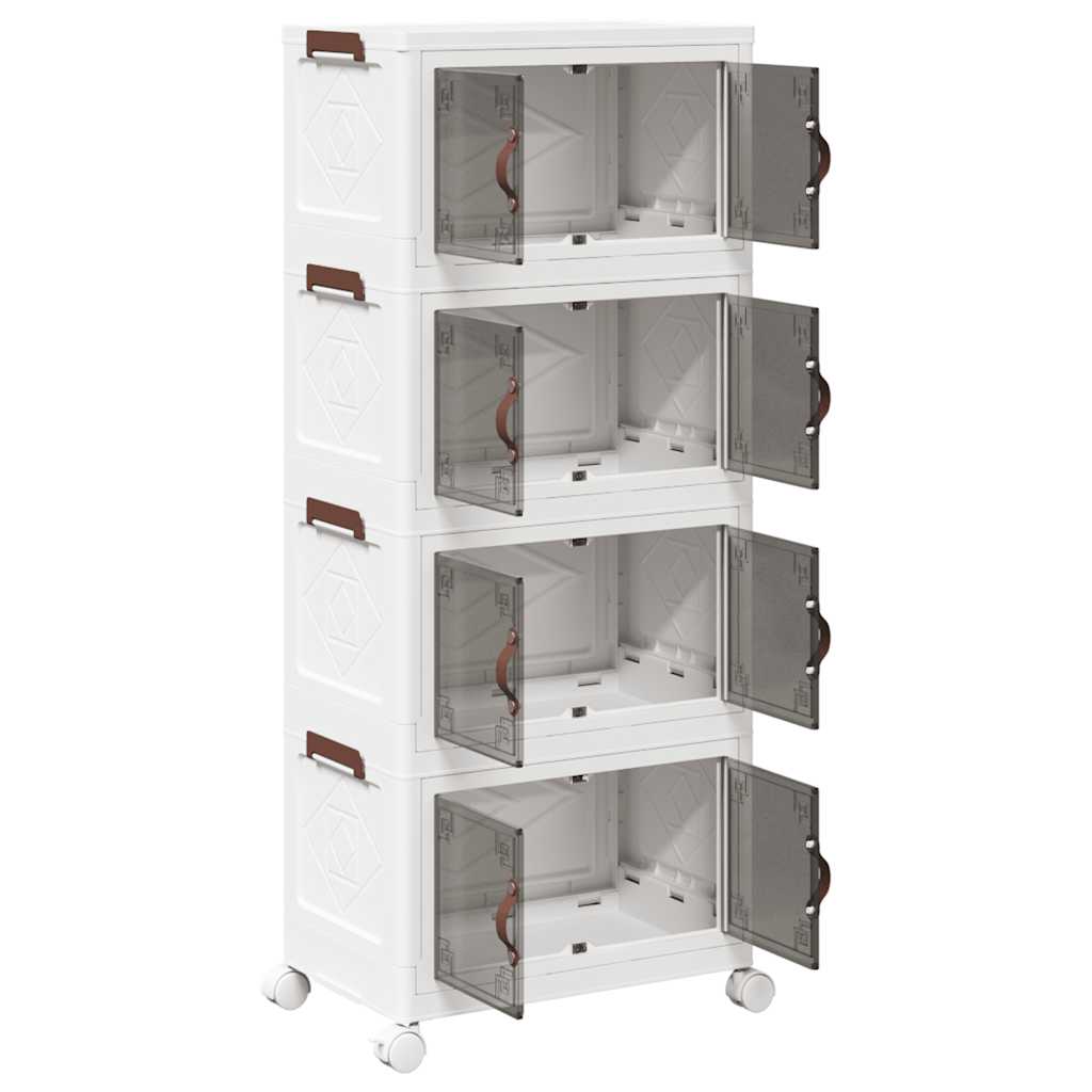 Opbergbox stapelbaar met wielen 4-laags 28 L 48x29,5x112,5 cm is nu te koop bij PeponiXL, paradijselijk wonen!