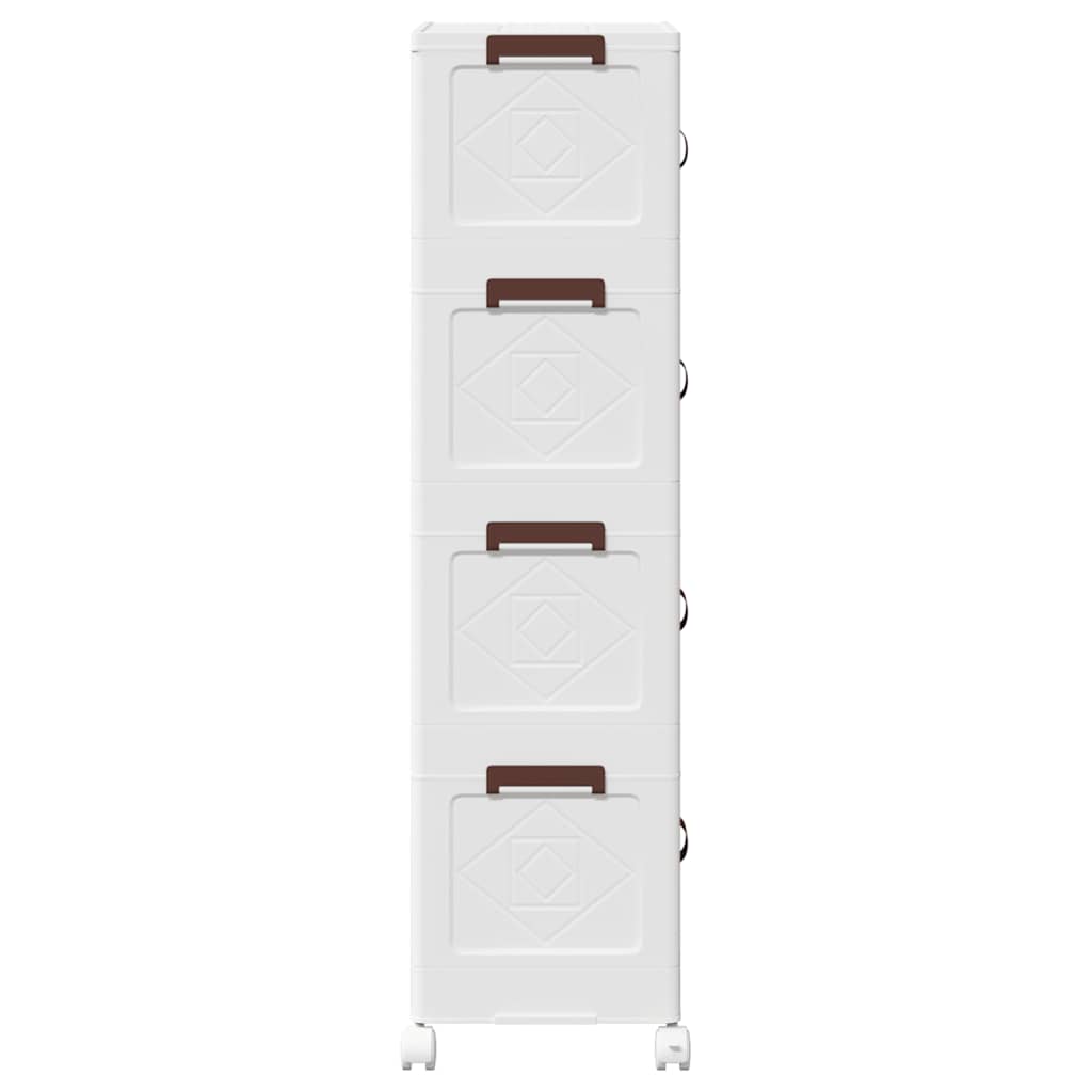 Opbergbox stapelbaar met wielen 4-laags 28 L 48x29,5x112,5 cm is nu te koop bij PeponiXL, paradijselijk wonen!