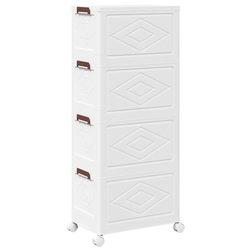 Opbergbox stapelbaar met wielen 4-laags 28 L 48x29,5x112,5 cm is nu te koop bij PeponiXL, paradijselijk wonen!