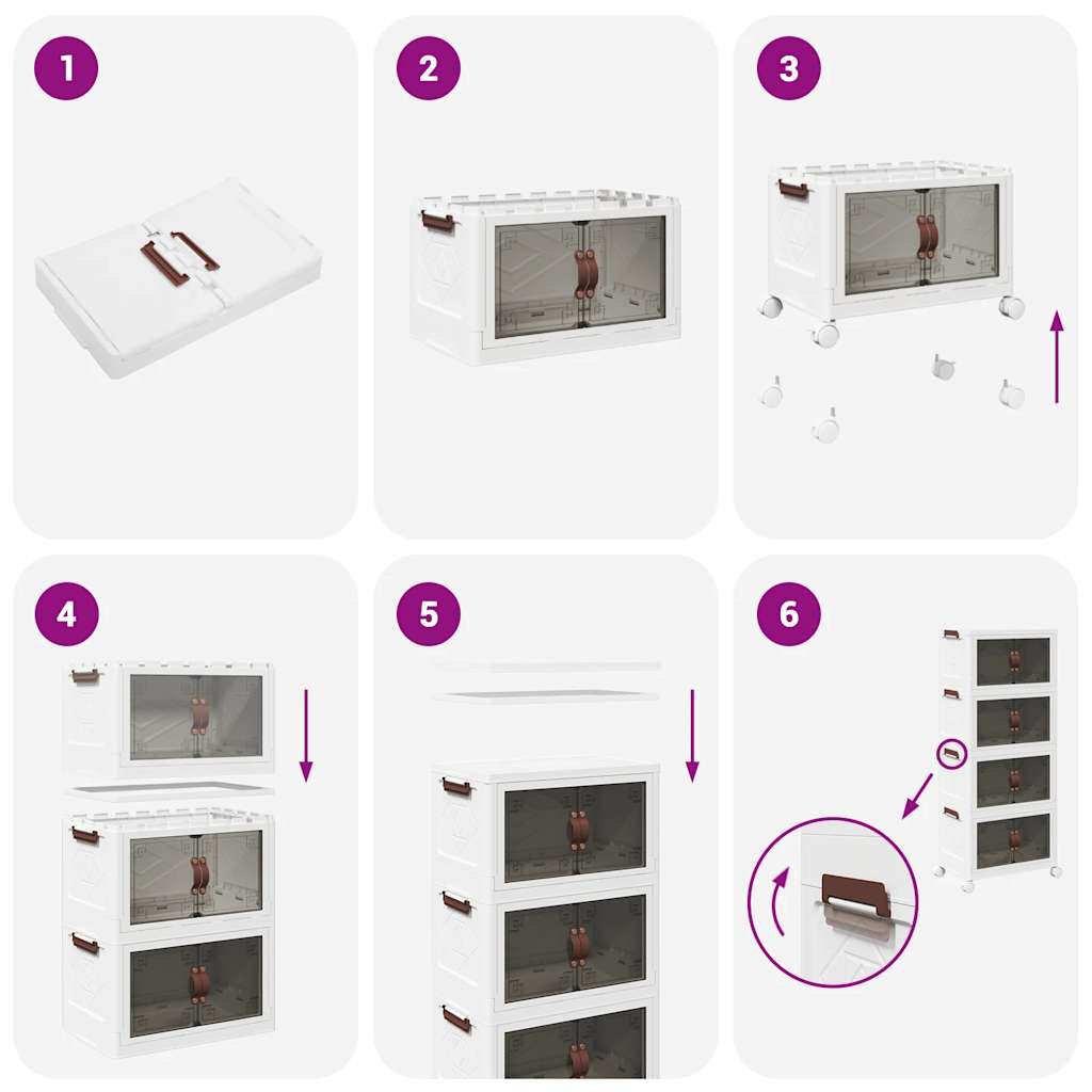 Opbergbox stapelbaar met wielen 4-laags 28 L 48x29,5x112,5 cm is nu te koop bij PeponiXL, paradijselijk wonen!