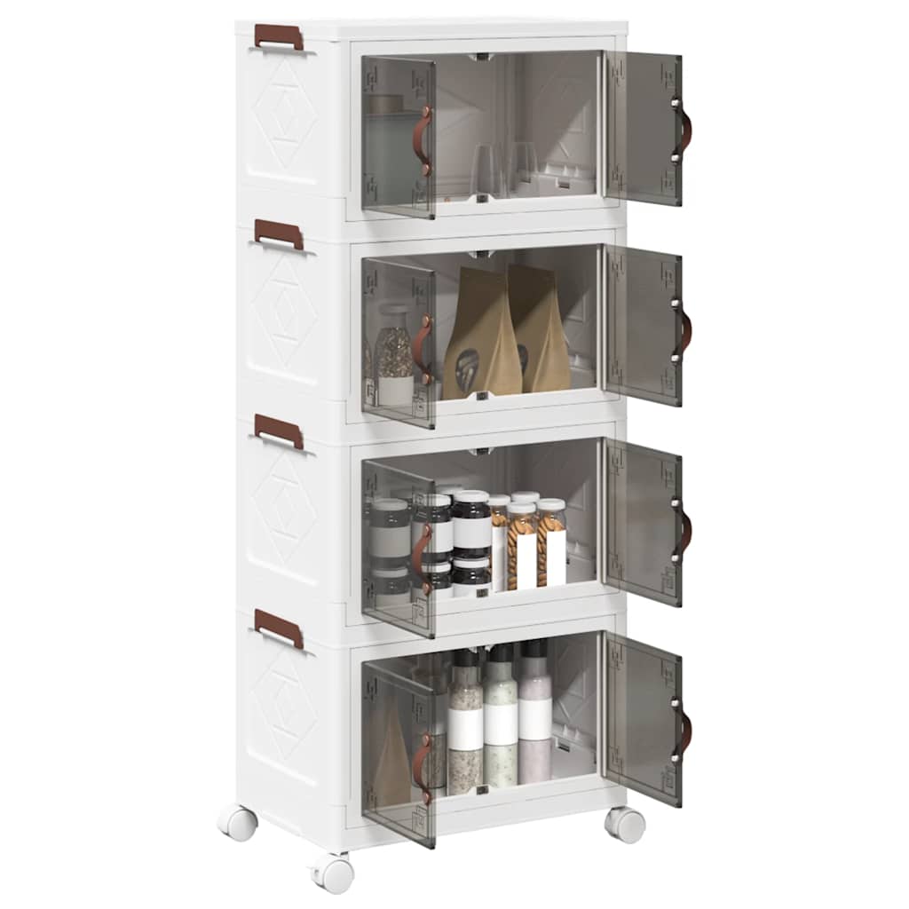 Opbergbox stapelbaar met wielen 4-laags 28 L 48x29,5x112,5 cm is nu te koop bij PeponiXL, paradijselijk wonen!