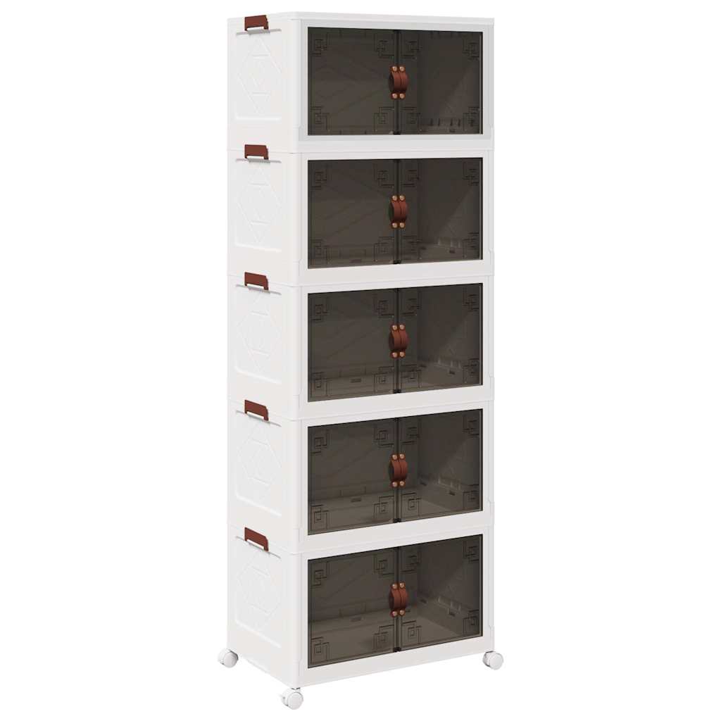 Opbergbox stapelbaar met wielen 5-laags 75 L 64x40x179 cm is nu te koop bij PeponiXL, paradijselijk wonen!