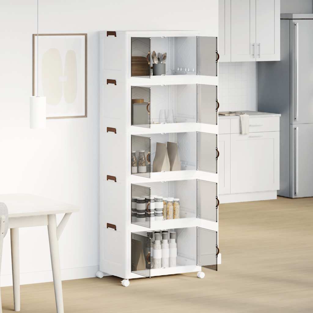 Opbergbox stapelbaar met wielen 5-laags 75 L 64x40x179 cm is nu te koop bij PeponiXL, paradijselijk wonen!