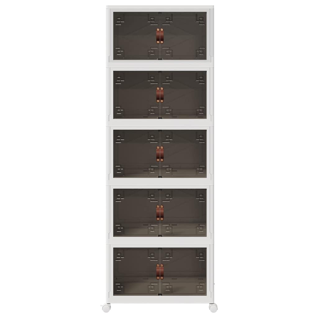 Opbergbox stapelbaar met wielen 5-laags 75 L 64x40x179 cm is nu te koop bij PeponiXL, paradijselijk wonen!