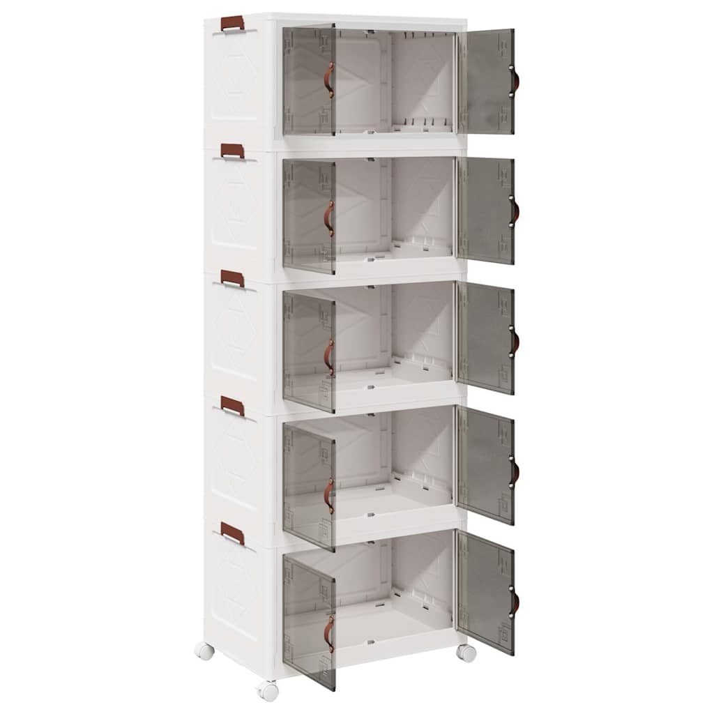 Opbergbox stapelbaar met wielen 5-laags 75 L 64x40x179 cm is nu te koop bij PeponiXL, paradijselijk wonen!