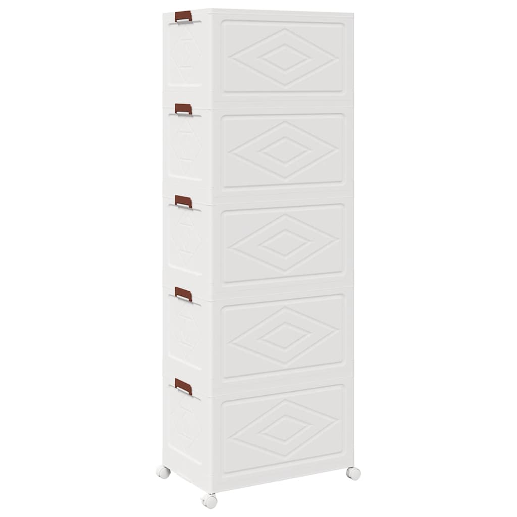 Opbergbox stapelbaar met wielen 5-laags 75 L 64x40x179 cm is nu te koop bij PeponiXL, paradijselijk wonen!