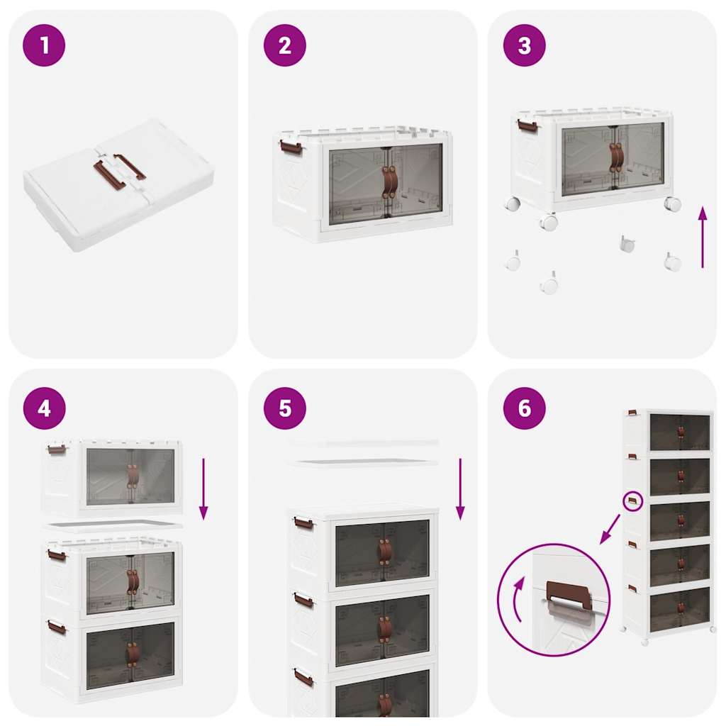 Opbergbox stapelbaar met wielen 5-laags 75 L 64x40x179 cm is nu te koop bij PeponiXL, paradijselijk wonen!
