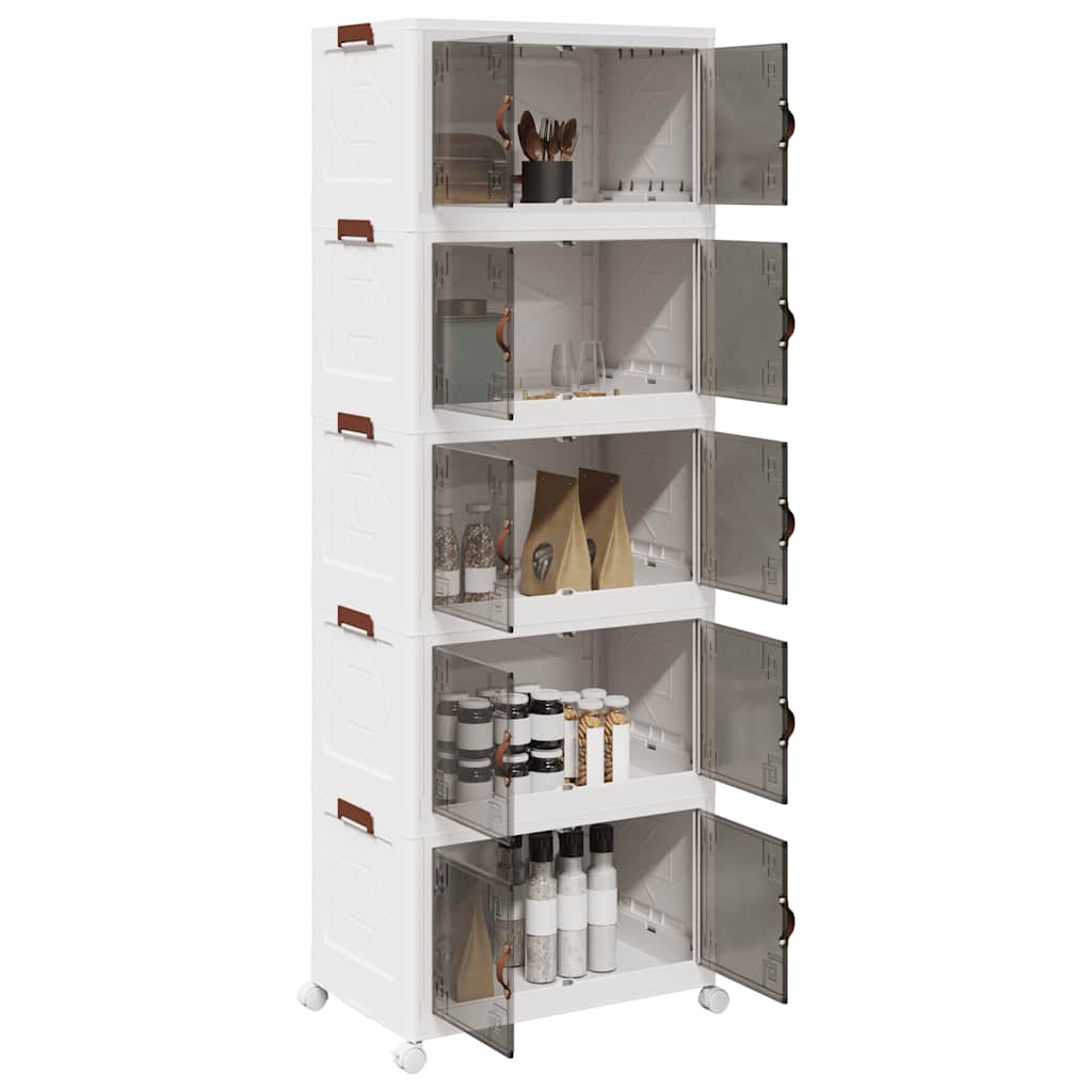 Opbergbox stapelbaar met wielen 5-laags 75 L 64x40x179 cm is nu te koop bij PeponiXL, paradijselijk wonen!