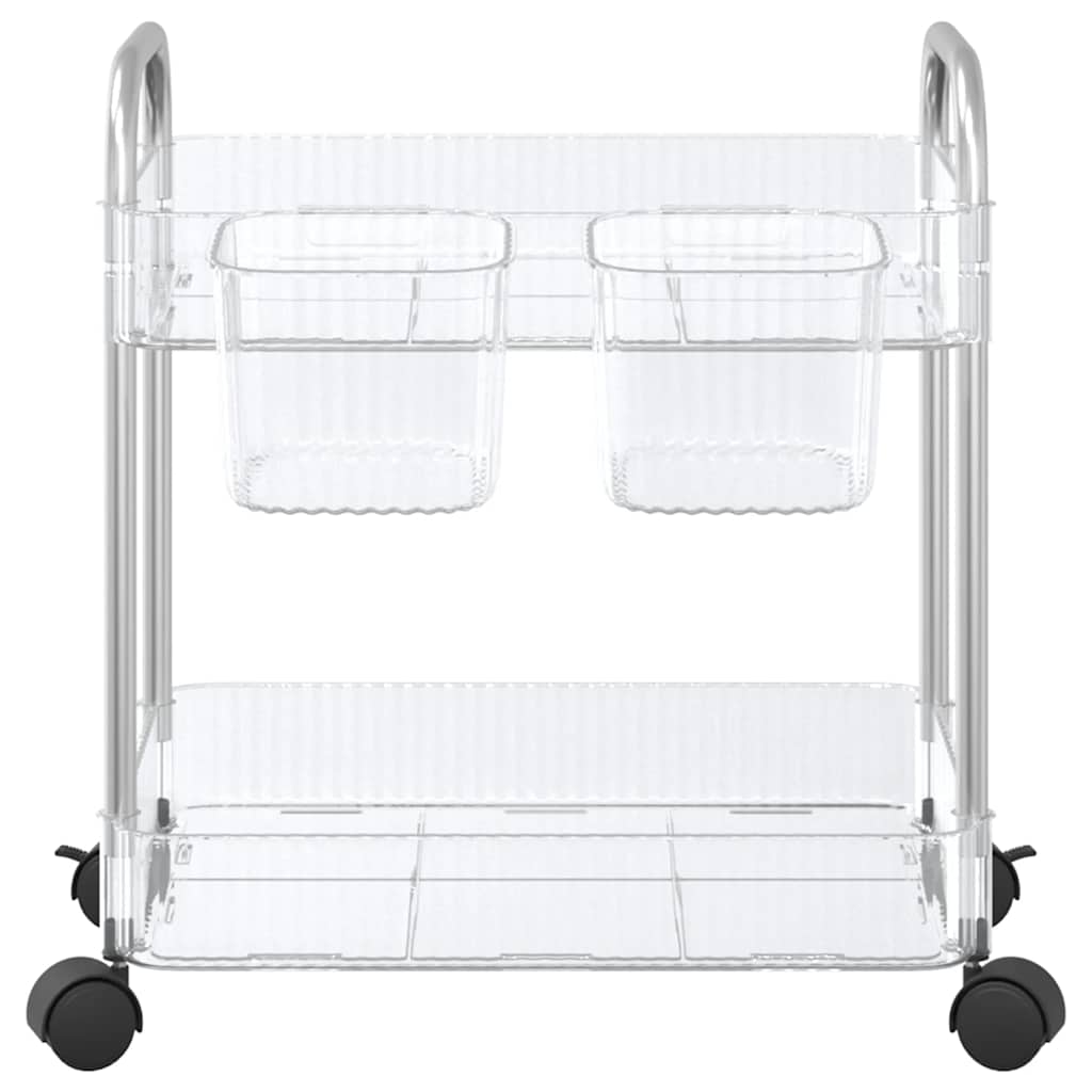 Opbergtrolley 2-laags 37x28x43,5 cm acryl transparant is nu te koop bij PeponiXL, paradijselijk wonen!
